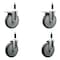Service Caster 6'' Thermoplastic Rubber Swivel 7/8'' Expanding Stem Caster Set 2 Total Lock Brakes, 4PK SCC-EXTTL20S614-TPRB-2-S-2-78 - alternate 1